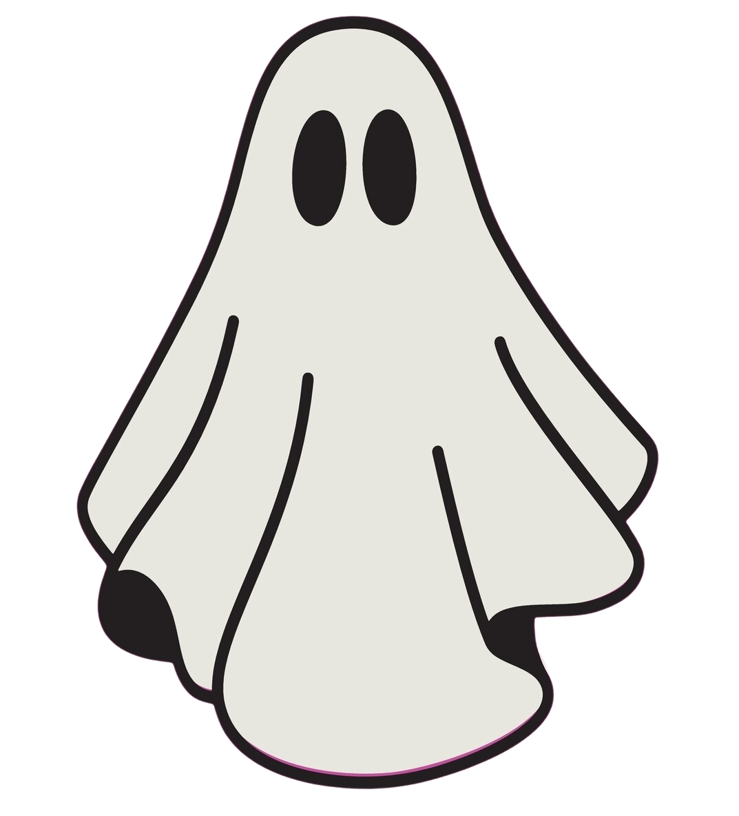 A big ghost standing motionless with no arms